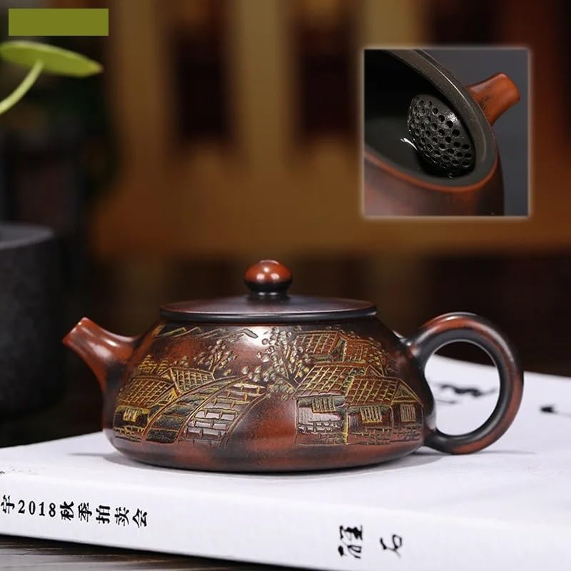 Tea Pots For Loose Tea Chinese purple sand teapot, household handmade ball hole filter kettle, Chinese tea ceremony supplies, Loose Tea Teapot 120ml Tea Infuser Pot - Image 4