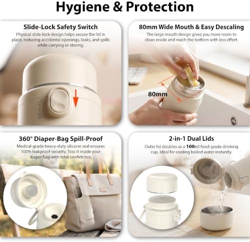 Garnen Portable Electric Kettle for Travel, 17oz, 5 Temperature Control - Image 3
