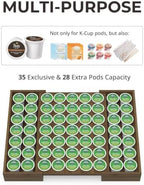 Bamboo Coffee Pod Drawer Organizer for K-Cups,35 Pods - Image 5
