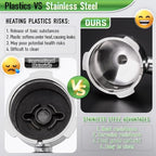 51mm Portafilter for CASABREWS 3700/CM5418, Dual Spout Espresso Handle with Siam Rosewood Grip & 304 Stainless Steel Basket - Image 2