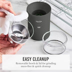 Martha Stewart Electric Coffee & Spice Grinder with Dual Bowls, Caviar Gray - Image 6