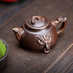 Tea Kettle Original Ore High Temperature Segment Clay Dragon and Phoenix Auspicious Purple Clay Teapot Home Kung Fu Teapot Ceramic Tea Infuser - Image 6