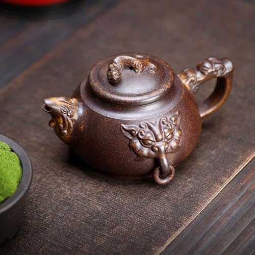 Tea Kettle Original Ore High Temperature Segment Clay Dragon and Phoenix Auspicious Purple Clay Teapot Home Kung Fu Teapot Ceramic Tea Infuser - Image 6