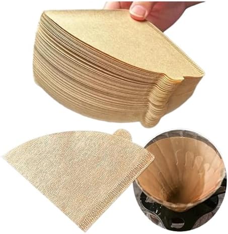 600 Pcs Hand-Brewed Coffee Filter Papers – Conical Wood Pulp Portable Drip Sheets For Cafe Tools by Unknown