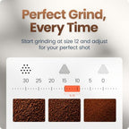 Chefman Crema Deluxe Espresso Machine with Double Boiler, Use Milk Frother and Brew Espresso Simultaneously, Professional Coffee Maker with Coffee Grinder and Steam Wand, 30 Grind Settings - Image 5