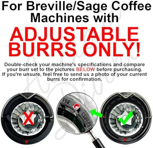 Upper & Lower Precision Fit Conical Burrs for Sage/Breville Barista Coffee Grinders – Compatible with Adjustable Burr Models Only (6 Point Burr) - Image 2