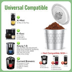 CAPMESSO Reusable K Cups with 20pcs Silicone Gaskets: Stainless Steel Reusable Coffee Pods - Dual-Mesh Refillable Coffee Filter for Richer Coffee NO Grit - Image 4