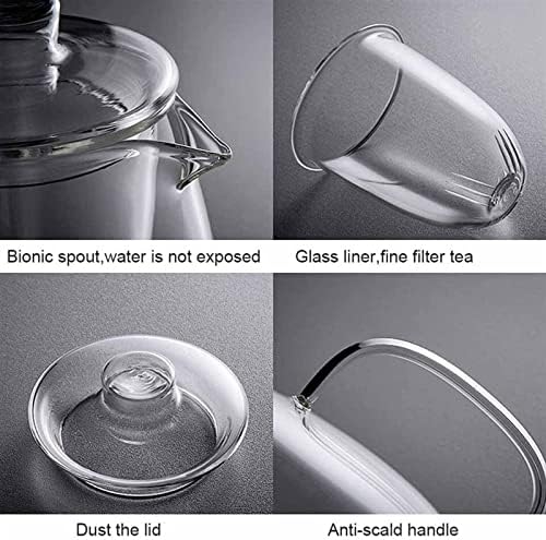 Teapot 650ML Heat Resistant Glass Teapot with Removable Infuser Coffee Maker Kung Fu Tea Set Flower Teapot Tea Maker - Image 3
