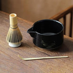LUNCHS 4-Piece Set Matcha Kit Matcha Accessory Matcha Whisk and Bowl with Bamboo Teaspoon and Tea Brush Matcha Whisk Set(Black) by lunchskins