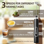 Rechargeable Handheld Milk Frother, 2-in-1 Electric Coffee Frother - Image 7