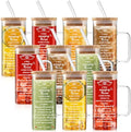 10 Pack Nurse Appreciation Gifts for Women 13.5 oz Clear Glass Cup Bulk Coffee Drinking Cup with Bamboo Lid and Straw for Nurse Assistant Practitioner Nursing Rn Employee Gifts by Yetene