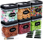 Chef's Path - Airtight Storage Boxes Set - 10 Labels and Markers - Kitchen and Pantry Storage - BPA Free - Plastic Storage Boxes with Upgraded Lids (6 Pieces - 1.5L) by ChefsPath