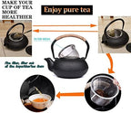 Tea Kettle,Cast Iron Teapot in Japanese Style,Tetsubin Tea Kettle with Stainless Steel Infuser,Die Casting Pattern Stove Safe Kettles,Traditional Iron Teapots,1.2L(Color:O) (Size : B) - Image 4