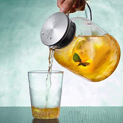 68OZ Glass Pitcher with Lid and Spout - High Heat Resistance Pitcher for Hot/Cold Water & Iced Tea (2.0L) - Image 5
