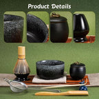 Matcha Set, 9-piece Tea Ceremony Set, Matcha Bowl, Matcha Whisk Stand, Matcha Bamboo Scoop - Image 4