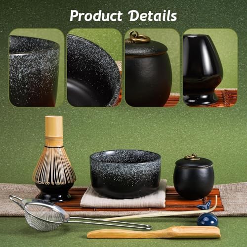 Matcha Set, 9-piece Tea Ceremony Set, Matcha Bowl, Matcha Whisk Stand, Matcha Bamboo Scoop - Image 4