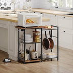 HOOBRO Bakers Rack and Coffee Mug Tree Bundle, Microwave Stand with Pots Rack, Kitchen Stand, Countertop Holder Rack for Kitchens, BF15UHB01G1-BF04CR01 - Image 2