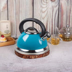 3.0 QT Stainless Steel Whistling Tea Kettle – Quick Boil Encapsulated Base, Cool-Touch Handle, Loud Whistle, Stovetop Safe – Aqua Blue - Image 6