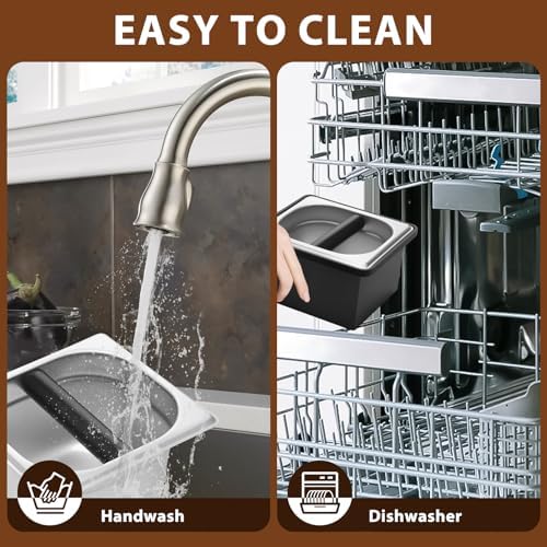 Stainless Steel Coffee Knock Box - Espresso Grounds Bin with Silicone Bar, Dishwasher Safe Espresso Knock Box for Home & Commercial Use (Small) - Image 6