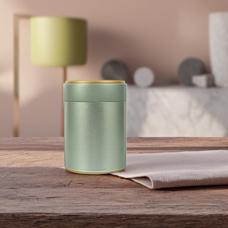 OUNONA Pack of 2 Tea Tin Cans, Tea Storage Space, Tea Containers with Lids, Tea Canisters for Loose Tea, Airtight Tea Leaf Storage, Loose Storage of Tea, Tinplate, Green - Image 5
