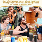 Mimorou 20 Pack 20 oz Stainless Steel Cups Metal Cup, Black - Image 4