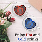 Heart Shaped Cup - Double Walled Insulated Glass Coffee Mug or Tea Cup - Double Wall Glass 8oz (240ml) - Clear - Unique & Insulated with Handle - With Teaspoon - Image 7