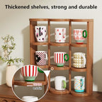 Wooden Coffee Mug Display Rack, Countertop Freestanding Grid Vintage Coffee Cup Display Stand, Rustic Coffee Mug Holder Organizer for Kitchen, Coffee Station,12 Grid - Image 7
