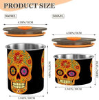 Stainless Steel Coffee Storage Containers with Airtight Lid, Sugar Skull Flower Mexican 30oz Food Storage Container Kitchen Canister for Tea, Coffee Beans, Ground, Sugar Storage - Image 3