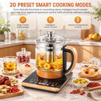 1.8l Electric Glass Kettle,800w Tea Maker with 18 Smart Menus,24h Timer,Temperature Control,Infuser,Water Boiler for Coffee Soup - Image 4