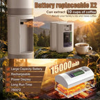 Portable Coffee Maker KF-JN-03 with Digital Display & 20 BAR Pressure – Hot & Cold Brew, Compatible with Coffee Grounds and Capsules, Compact Single-Serve Design with Transparent Cup & 60ml Tank - Image 3
