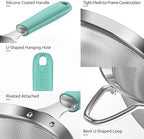 U-Taste 18/8 Stainless Steel 3.35in Medium Fine Mesh Strainer and 12.6in Stainless Steel Danish Dough Whisk (Aqua Sky) - Image 6