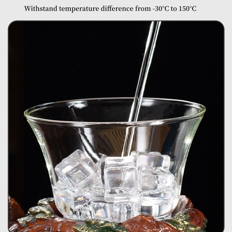 Glass Teapot Set with Infuser Semi Automatic Tea Set Lazy Kungfu Attraction Drip Rotating Magic Teapot Set (Goat) - Image 6