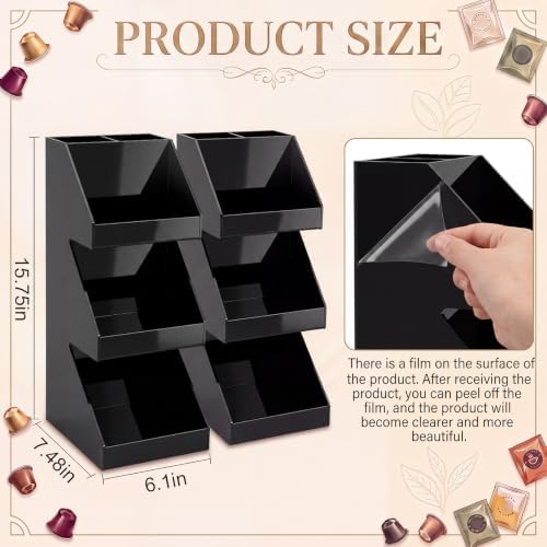 2 Pcs Acrylic Coffee Bar Organizer, Classic, 15.75 x 7.48 x 6.1 Inches - Image 2