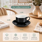 8 Ounce Cappuccino Cups Set of 4, Black - Image 2
