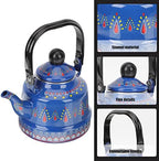 Whistling Water Kettle Enamel Teapot Tea Kettle Boil Water Kettle Stovetop Tea Brewing Kettle with Handle for Home Hotel Apartment Blue (Size : Blue), 56588 - Image 7