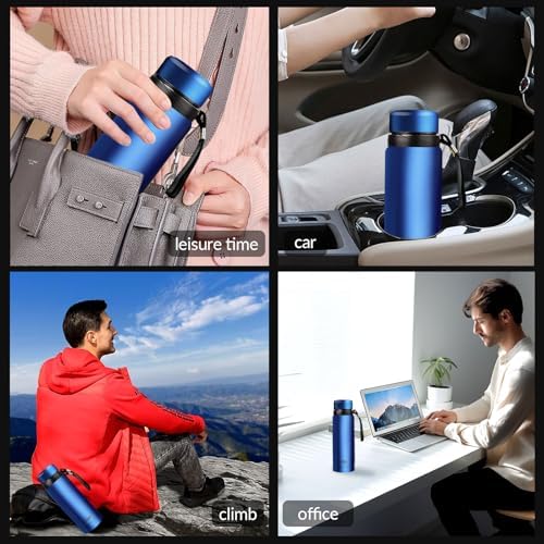 50 oz Smart Water Bottles with Digital Temperature Display Coffee Tea Infuser Bottle LED Thermal Cup Double Walled Vacuum Insulated Stainless Steel Flask Leak Proof Travel Mug Keep Warm (blue) - Image 7