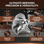 54mm Portafilter Adapter Bottomless Naked Conversion Tool Dual Spout Stainless Steel Espresso Accessories Compatible with Home Commercial Machine(Double Spout) - Image 3