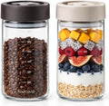 2-Pack 24oz Airtight Coffee Canister with Twist Seal Lid, Glass Coffee Bean Storage Container with Silicone Ring, Wide Mouth Food Storage Jars for Coffee Grounds, Sugar, Flour, Oats by Koocovel