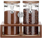 Danmu Coffee Bean Storage 45 oz with Bamboo Shelf,Coffee Canister 2 Pack by Danmu