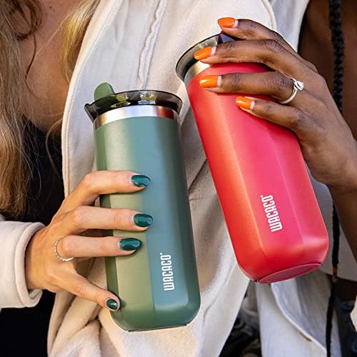 WACACO Octaroma Grande Vacuum Insulated Coffee Mug, 15 fl oz (435ml), Double-wall Stainless Steel Travel Tumbler With Drinking Lid, Carmine Red - Image 4