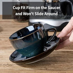 Stackable Cappuccino Cup Set of 4 [8oz] Activated Glazed Ceramic Coffee Cup - Image 5