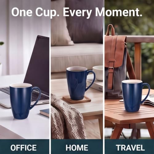 PATIKIL 450 Ml/15 oz Ceramic Tea Infuser Mug with Lid and Stainless Steel Filter | Microwave & Dishwasher Safe Loose Leaf Tea Cup for Office Home Gift, Blue - Image 5