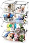 Yerliker 8 Pcs Clear Stackable Storage Bins with Lids for Pantry by Yerliker