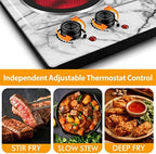 CUSIMAX Hot Plate, 1800W Double Burner Hot Plate for Cooking, White Marble - Image 4