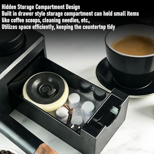 Luocute Tamping Station, Coffee Tamper Mat with Drawer for Coffee Accessories Organizer, ABS Silicone Barista Tool Holder for Countertop - Image 4