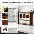 Coffee Cup Holder for Countertop Walnut Wood Mugs Shelf for Kitchen - Image 3