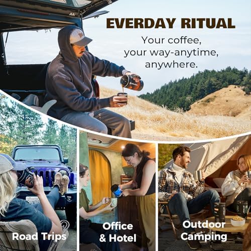 Portable Camping Coffee Maker, Electric French Press, Travel Kettle, 120V - Image 3