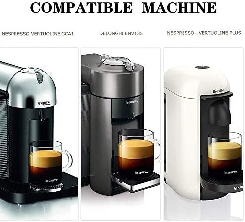DECA Reusable Coffee Capsule Filter, Stainless Steel Coffee Pod Holder Set for Nespresso Vertuoline GCA1/Plus, Nespresso Vertuo Plus Series, Delonghi ENV 135/150 with Brush Spoon (70ml), Silver - Image 4