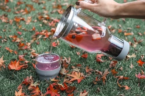 Teabloom 30 oz The Well Informed Insulated Glass Tumbler | 100% Plastic-Free & Toxin-Free | Tea Infuser + 2-in-1 Drinking Cup Lid | Travel Mug for Hot Tea, Cold Brew Coffee & Infused Water - Image 3