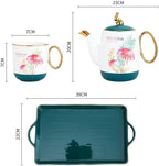 Water Pitcher Nordic Style Large-Capacity Ceramic Cold Kettle Home Coffee Milk Tea Juice White Open Cold Kettle Cup Water Set Water Jug(Red) - Image 6